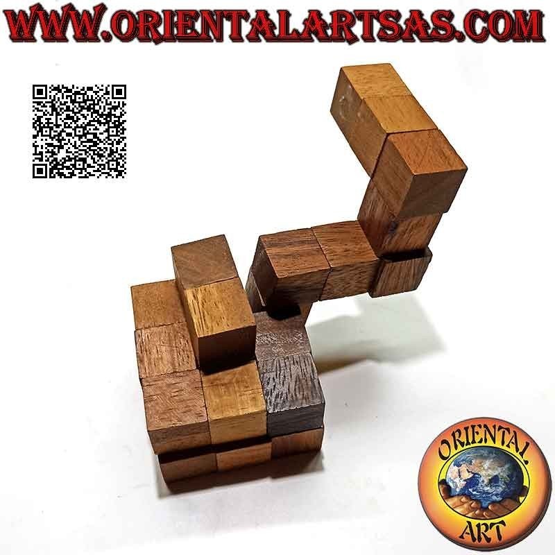 Logikspiel (Puzzle), "Zauberwürfel" Schlange aus Suarholz (klein)