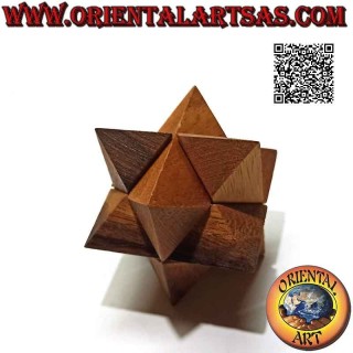 Logic game (puzzle), polar star or Leonardo's star in suar wood (interlocking)