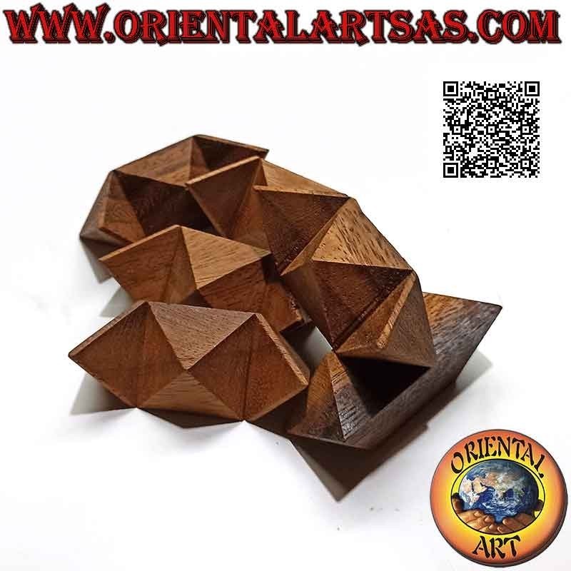 Logic game (puzzle), polar star or Leonardo's star in suar wood (interlocking)