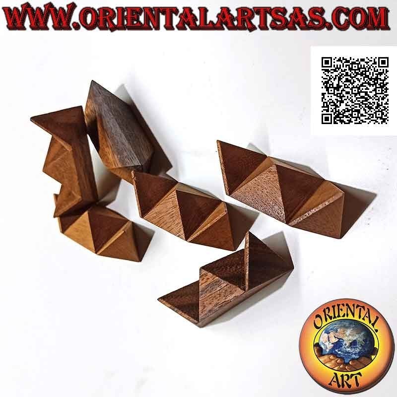 Logic game (puzzle), polar star or Leonardo's star in suar wood (interlocking)