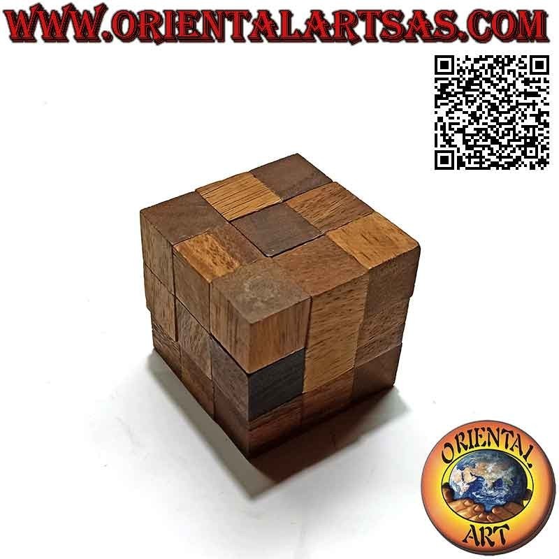 Juego de lógica (rompecabezas), serpiente "cubo mágico" en madera de suar (grande)