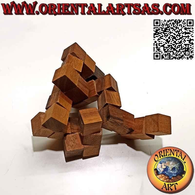 Logic game (puzzle), "magic cube" snake in suar wood (large)