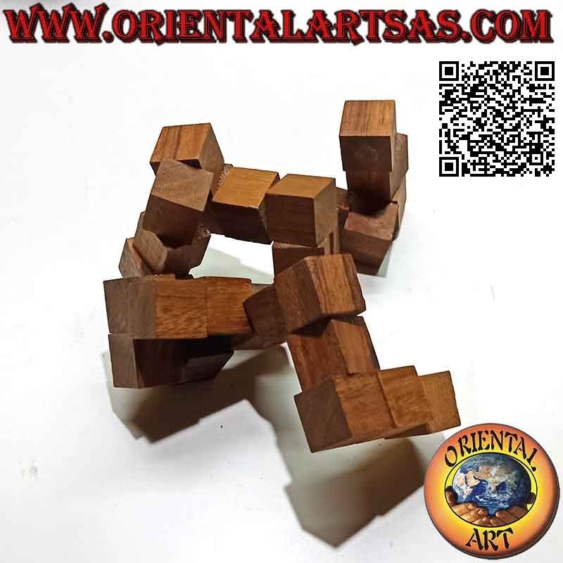 Logic game (puzzle), "magic cube" snake in suar wood (large)