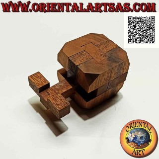 Jeu de logique (puzzle), "le cube de diamant 3D" en bois de suar