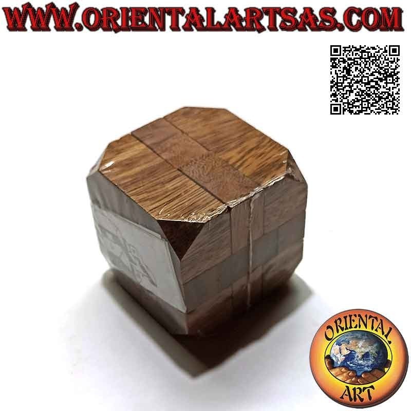 Gioco di logica (rompicapo), "il cubo diamante 3D" in legno di suar