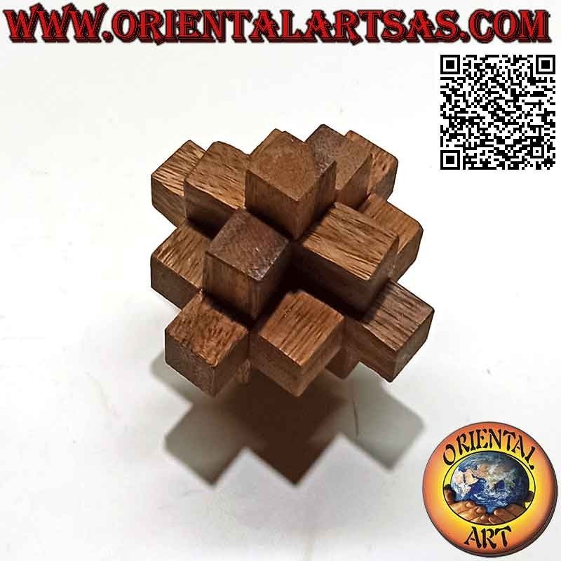 Logic game (puzzle), "the shooting star" 9 pcs in suar wood
