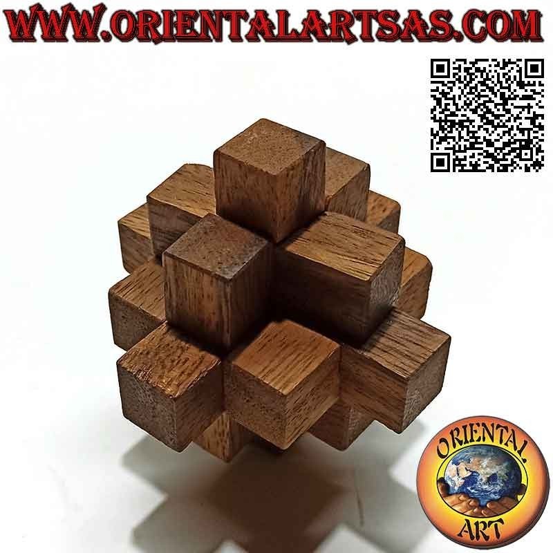 Logic game (puzzle), "the shooting star" 9 pcs in suar wood