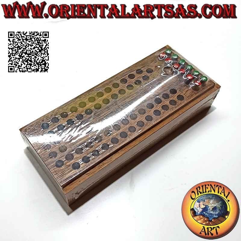 Board game with dice, "the horse race" in suar wood