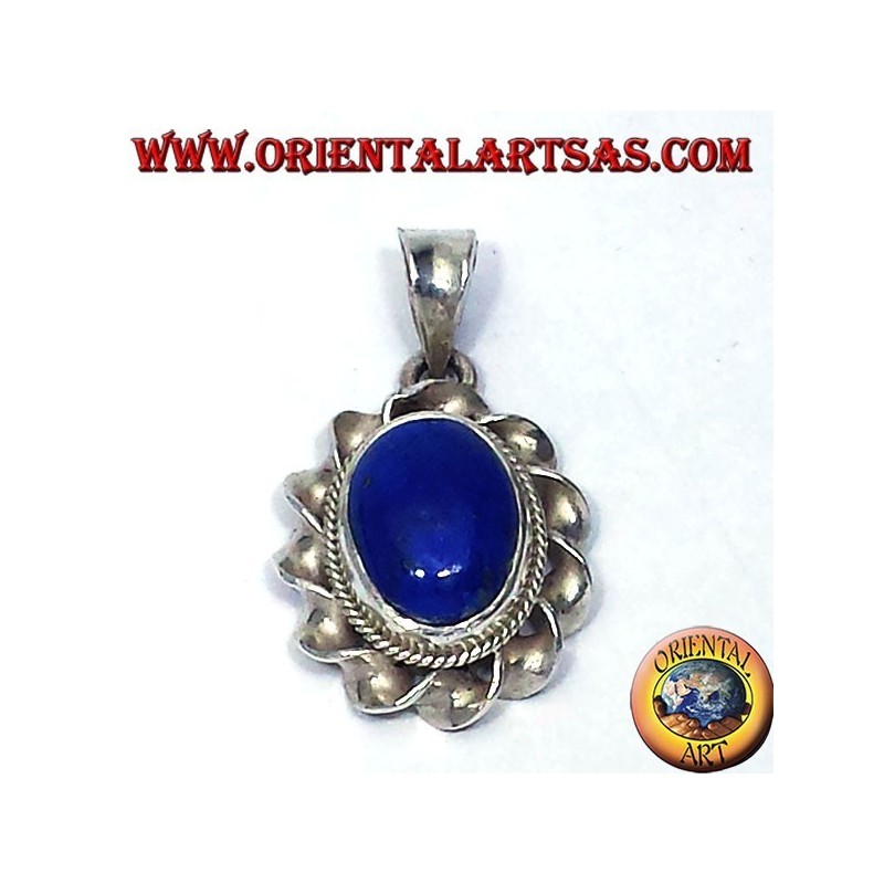 Pendentif en argent avec Oval Lapis Lazuli