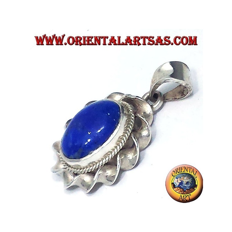 Silver Pendant With Oval Lapis Lazuli