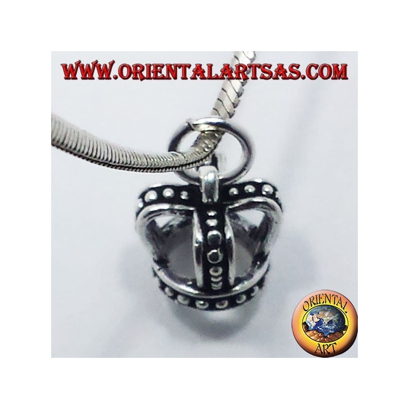 silver pendant, crown
