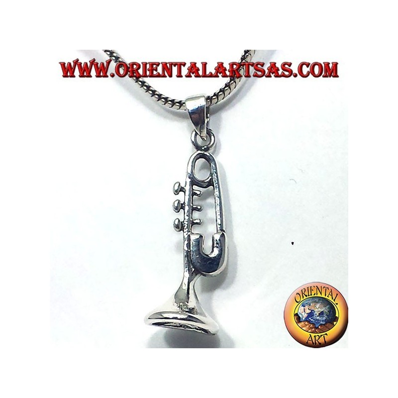 colgante de plata, trompeta