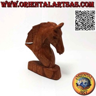 12 cm American pine wood horse head sculpture
