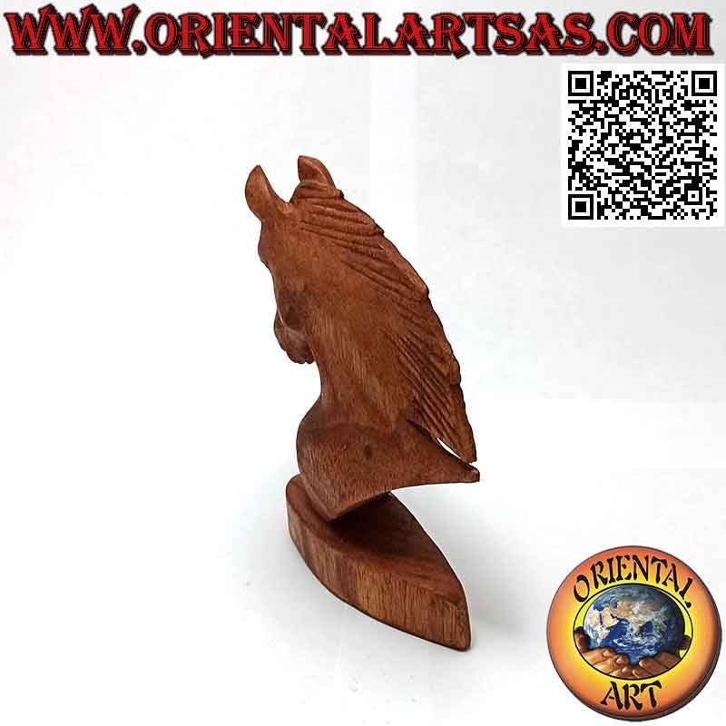 Sculpture tête de cheval en bois de pin américain 12 cm