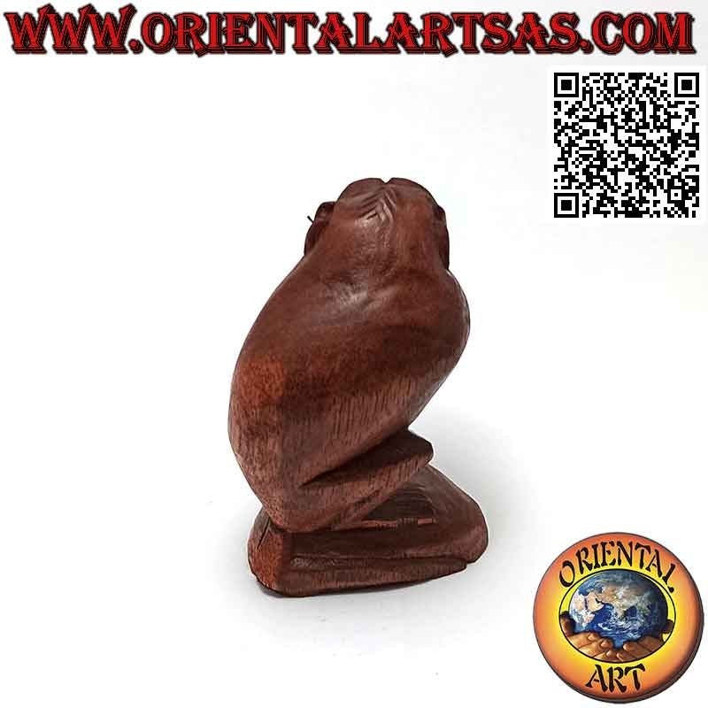 Skulptur eines der drei weisen Affen "I don't see" in 10 cm Suarholz