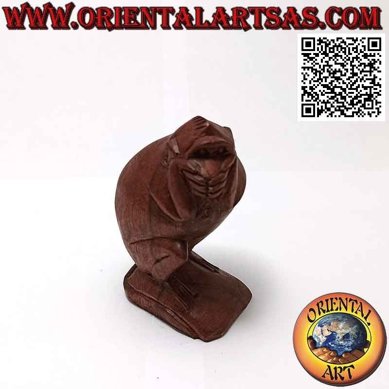 Skulptur eines der drei weisen Affen "Ich spreche nicht" aus Suarholz von 10 cm