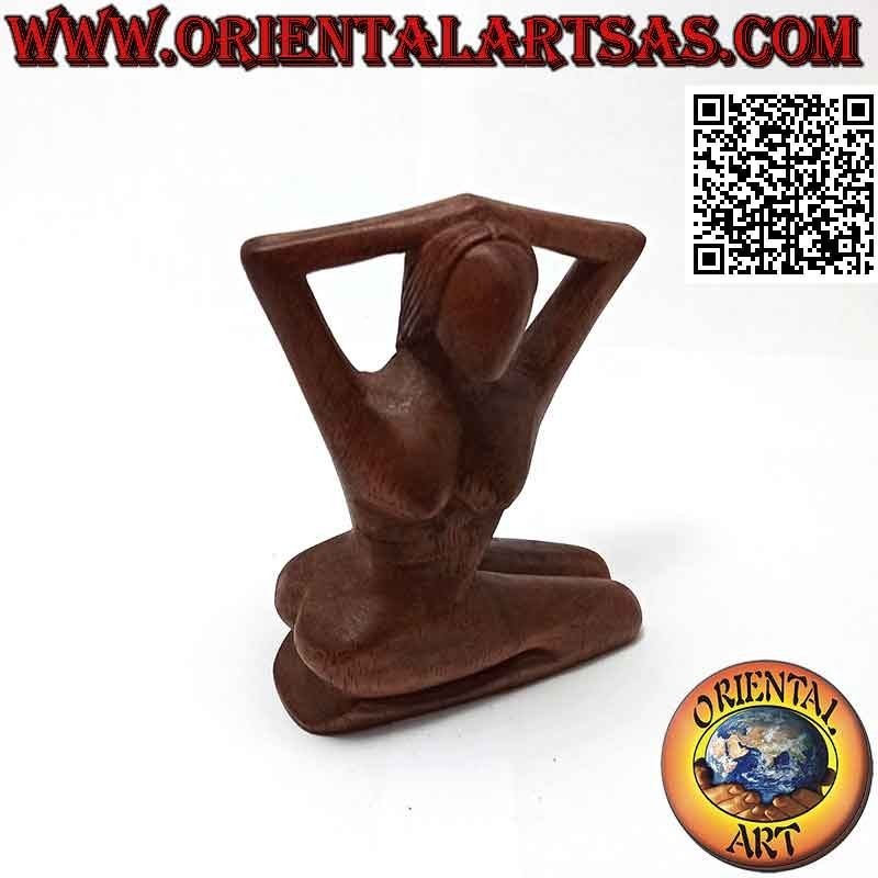 Scultura "la donna in posa" in stile abstract in legno di suar, 10 cm (C)