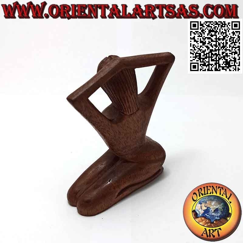 Scultura "la donna in posa" in stile abstract in legno di suar, 10 cm (C)