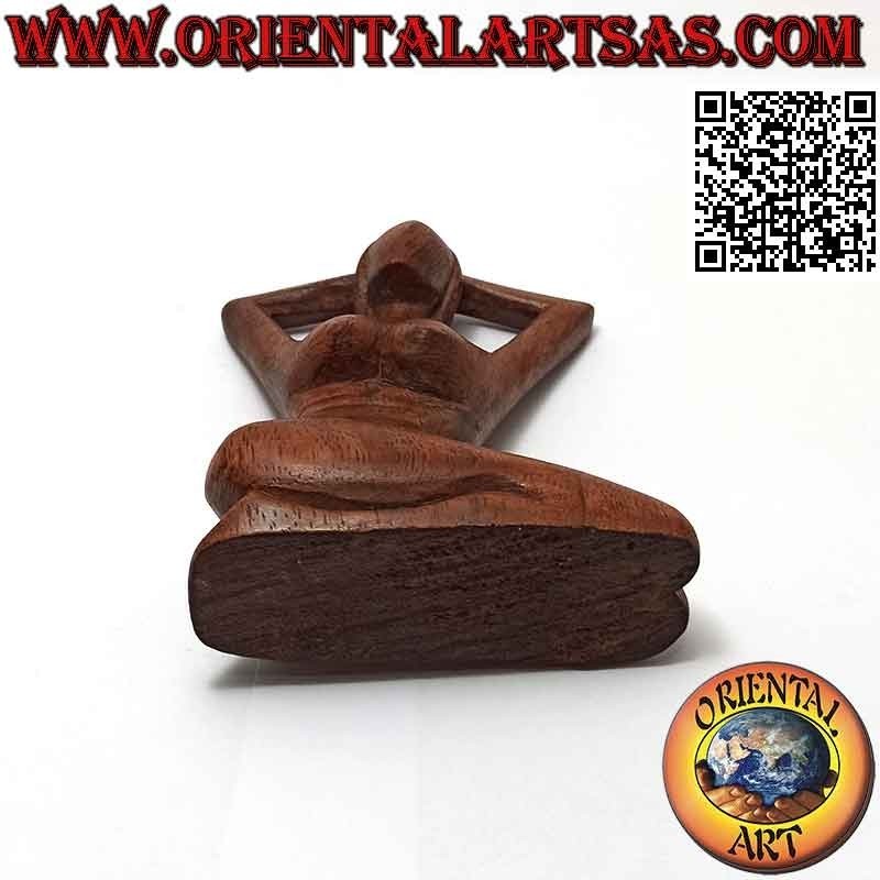 Scultura "la donna in posa" in stile abstract in legno di suar, 10 cm (C)
