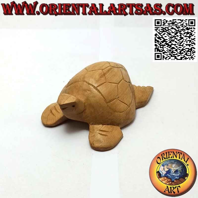 Loggerhead sea turtle in 10 cm hibiscus wood
