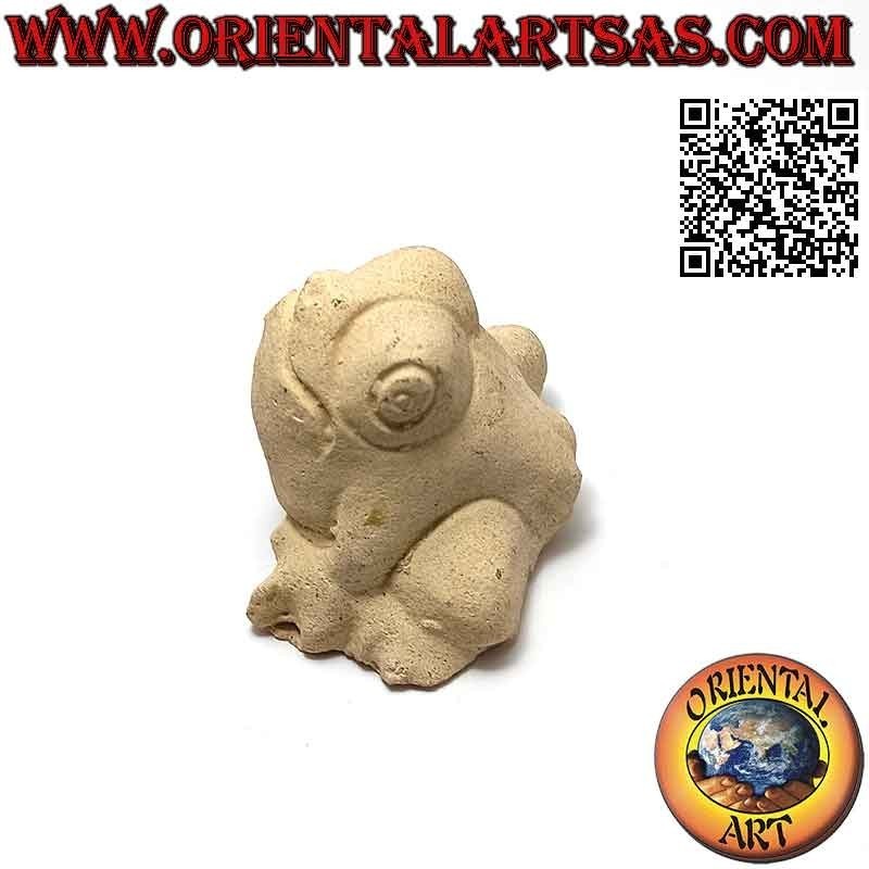 Skulptur eines Frosches handgeschnitzt in 7 cm Carparo