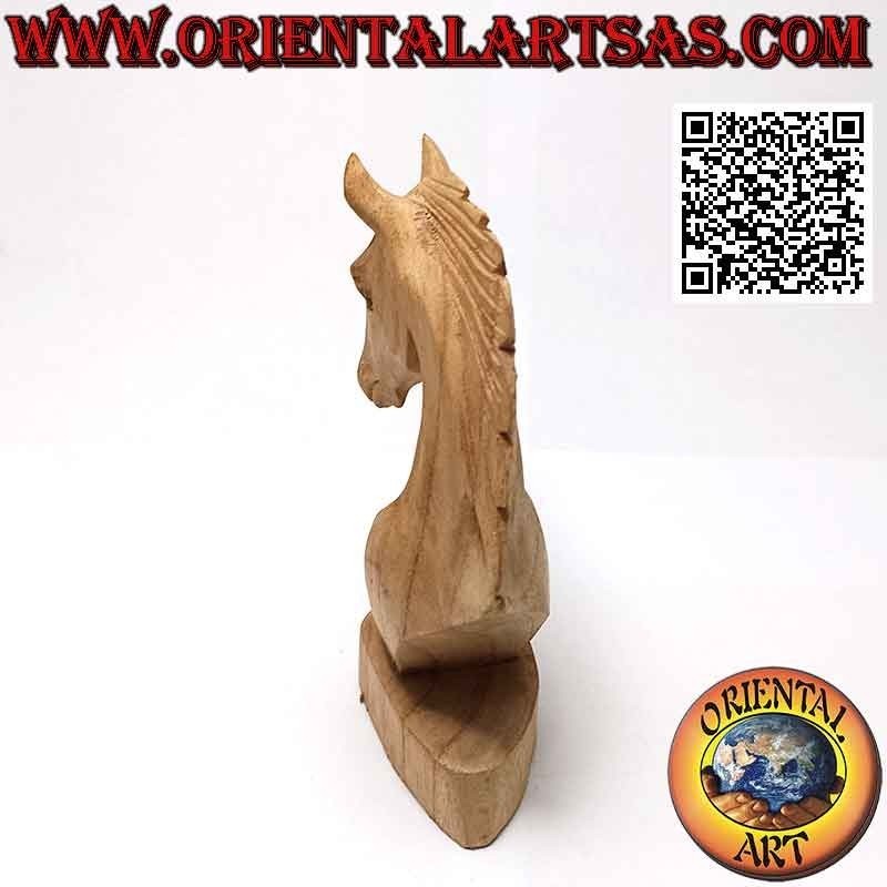 Pferdekopfskulptur aus amerikanischem Kiefernholz von 15 cm