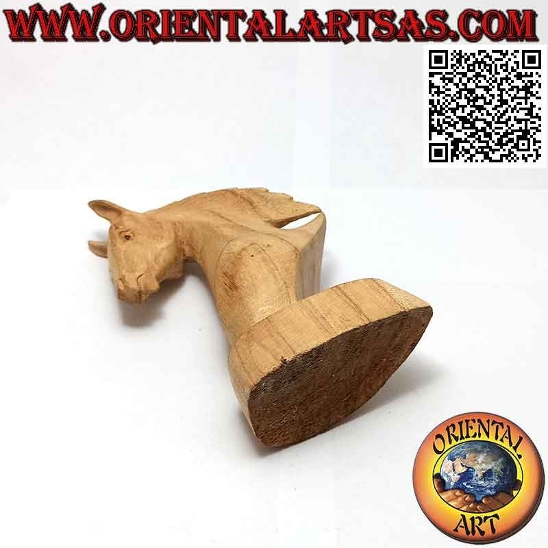 Scultura testa di cavallo in legno di pino americano da 15 cm