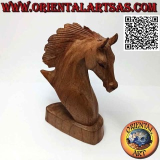 Pferdekopfskulptur aus amerikanischem Kiefernholz 20 cm