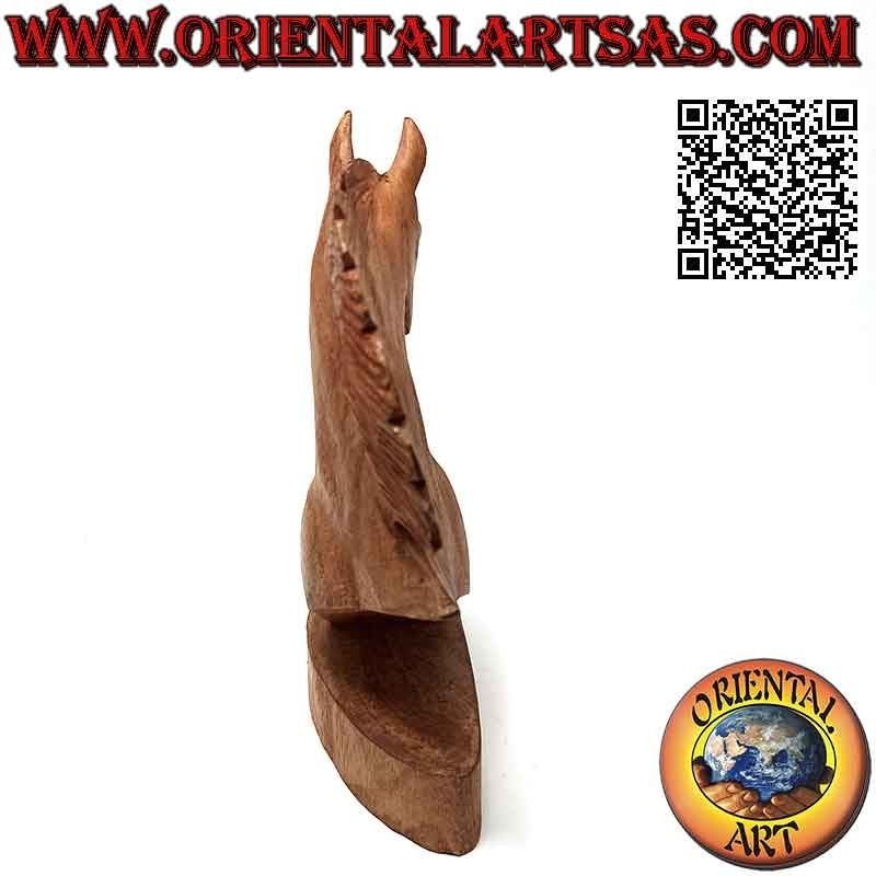 Escultura de cabeza de caballo en madera de pino americano 20 cm