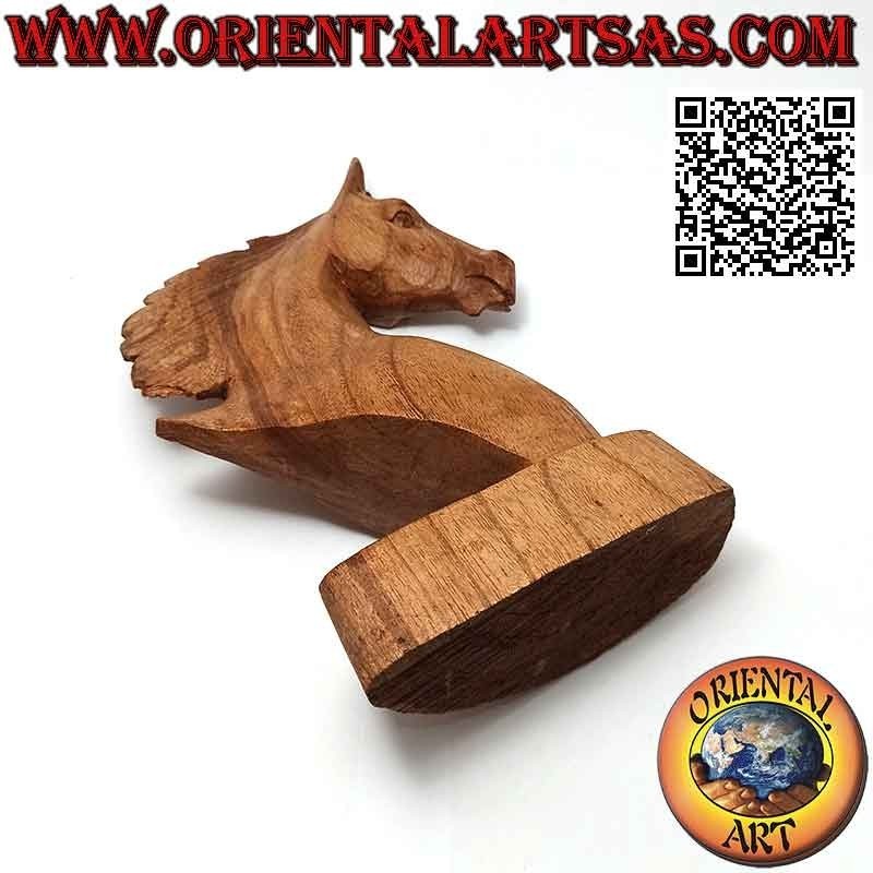 Horse head sculpture in American pine wood 20 cm