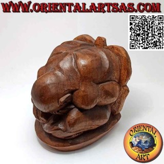 Scultura fermalibro a forma di "Yogi", il maestro di yoga in legno di suar