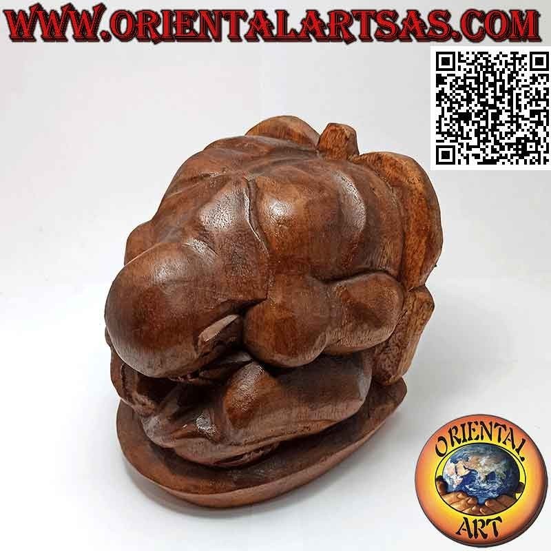 Scultura fermalibro a forma di "Yogi", il maestro di yoga in legno di suar