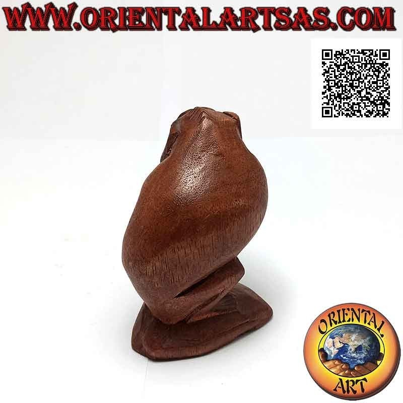 Sculpture of one of the three wise monkeys "I don't hear" in 10 cm suar wood