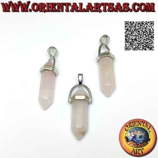 Natural Tumbled Rose Quartz Bi-Terminated Pendant | Oriental Art