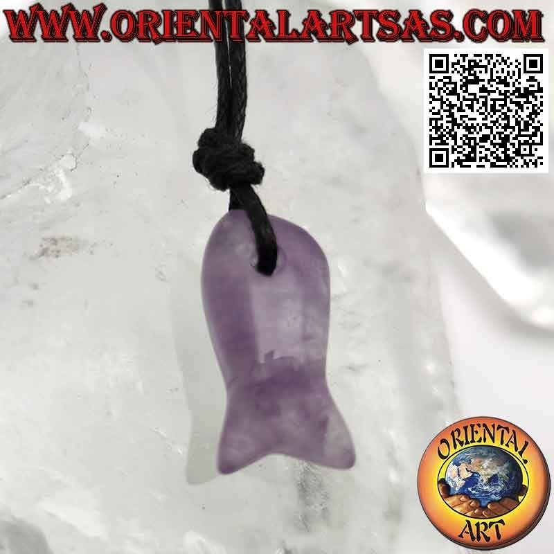 Lucky Amethyst Fish Pendant | Oriental Art