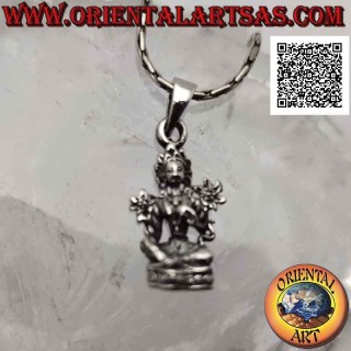 Colgante de plata, estatua de Lakshmi o Laxmi (deidad hindú de la abundancia, la belleza y la fertilidad)