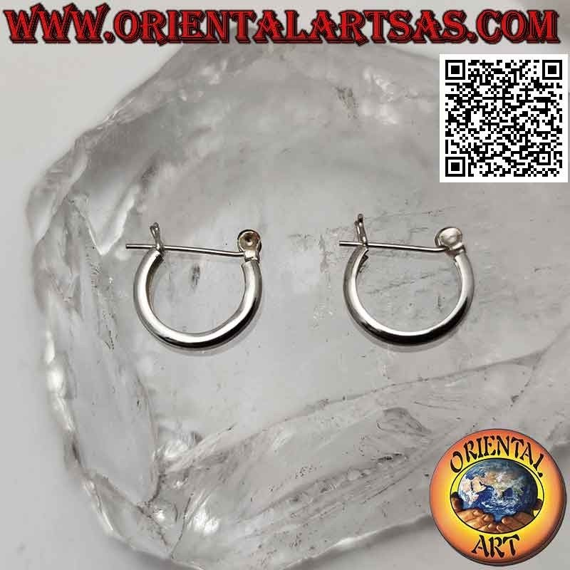Pendientes de plata, 2 círculos lisos estilo pirata de 14 mm (palanca)