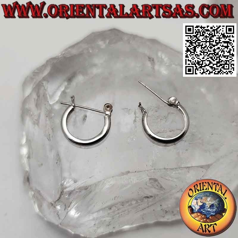 Silver earrings, 2 x 14 mm pirate-style smooth circles (lever)