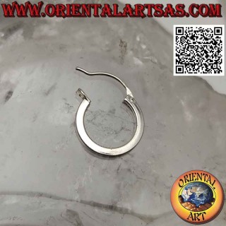 Orecchini in argento, cerchi lisci a sezione quadrata da 2 x 14 mm (leva)