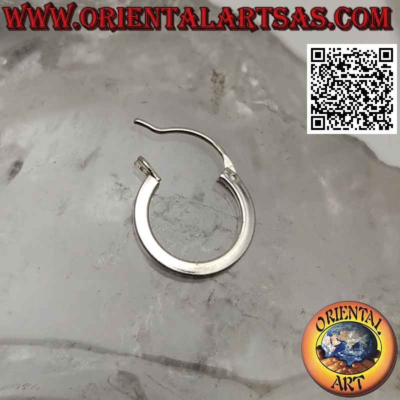 Orecchini in argento, cerchi lisci a sezione quadrata da 2 x 14 mm (leva)
