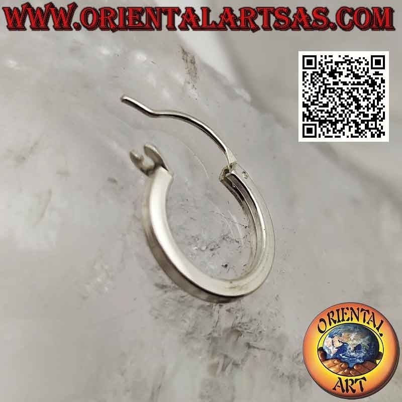 Silberohrringe, 2 x 14 mm quadratische glatte Kreise (Hebel)