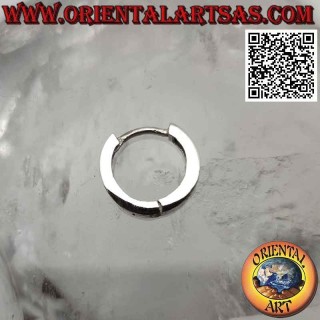 Silver earrings, 2 x 12 mm square section smooth circles (click)