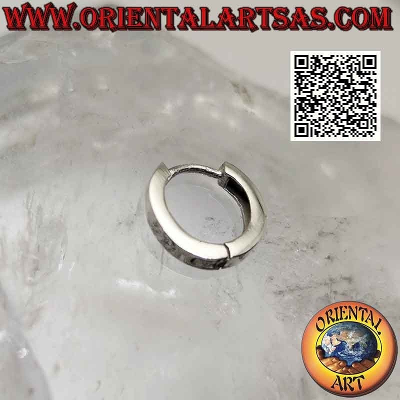 Boucles d'oreilles en argent, 2 cercles lisses section carrée 12 mm (clic)