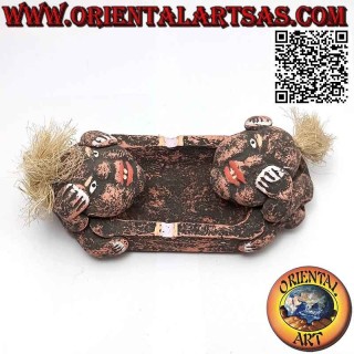 Ashtray indigenous couple, handmade in terracotta