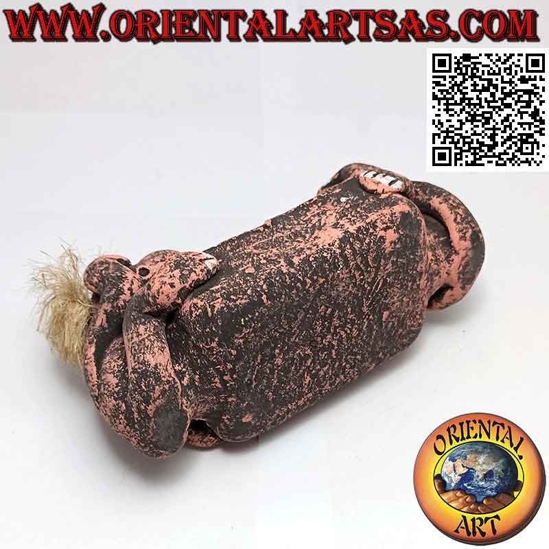 Posacenere coppia indigena, fatto a mano in terracotta