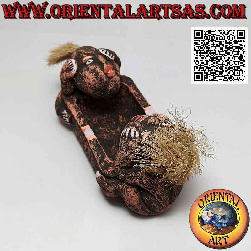 Cenicero pareja indígena, hecho a mano en terracota