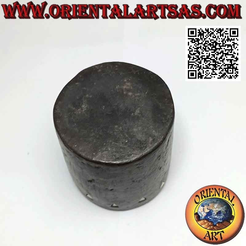 Porte-stylo rond traditionnel Lombok avec inserts en résine terre cuite