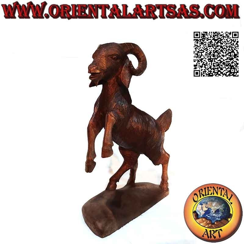 Ram oder Ram wuchernde Skulptur aus Suarholz von 43 cm (handgeschnitzt aus einem einzigen Block)