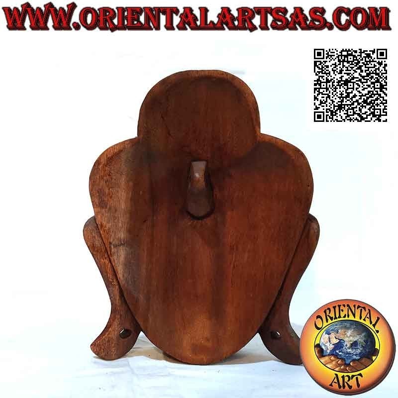 Maschera scultura testa di buddha da muro o da appoggio in legno di suar, 25 x 20 cm (unico blocco)