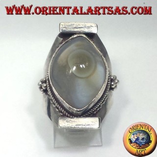 bague en argent avec agate oeil de Shiva